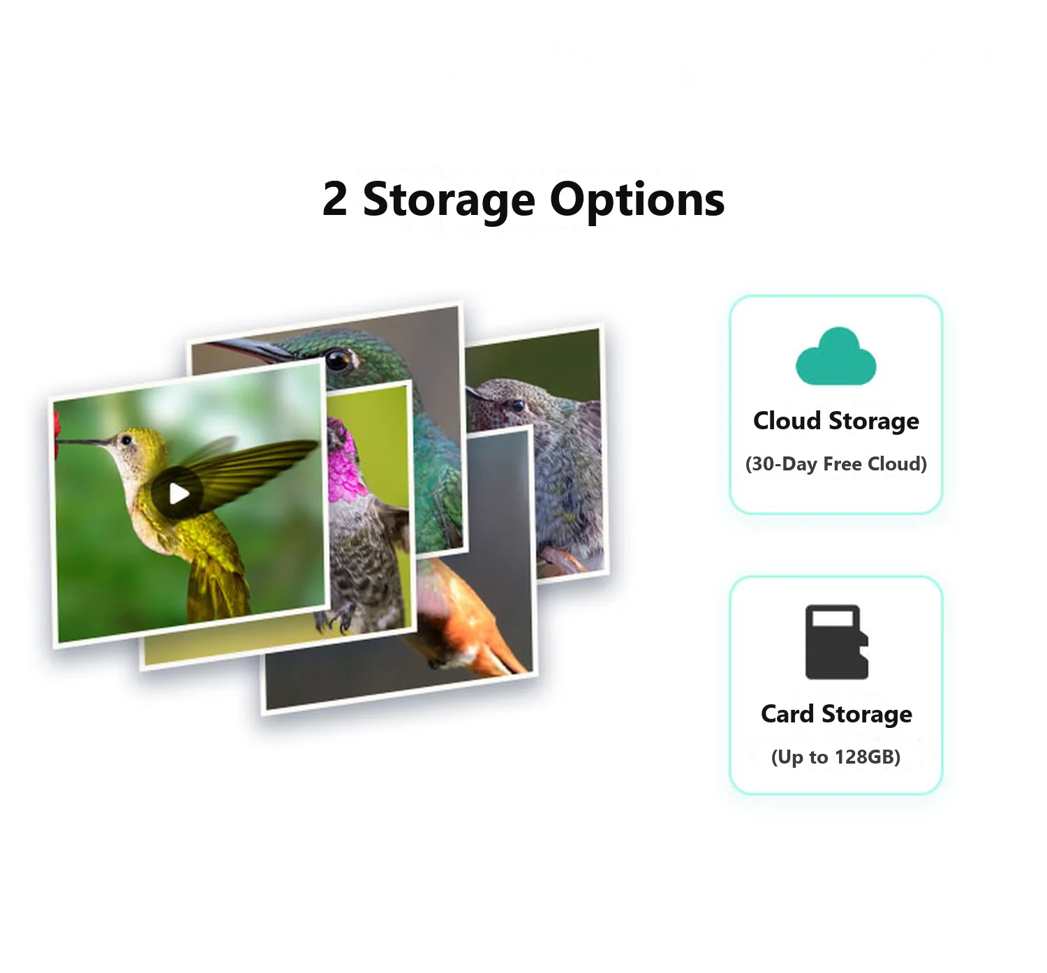Cloud storage and micro SD card up to 128 GB