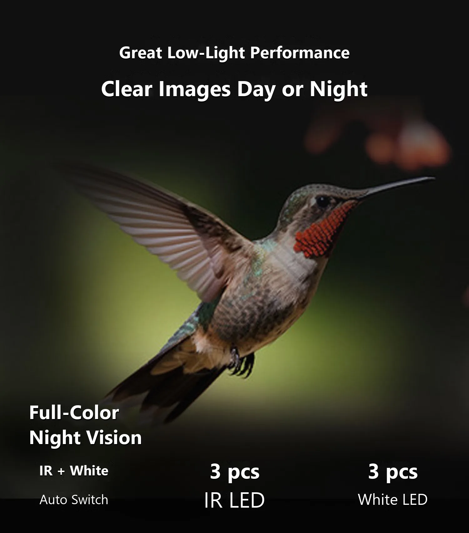 Low-light performance with full-colour night vision