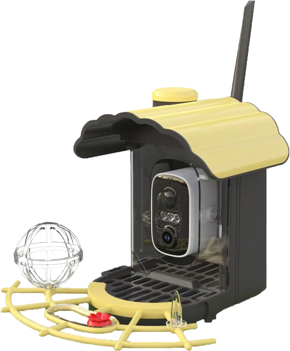 A20S-C1 smart bird feeder camera with solar panel and AI bird identification