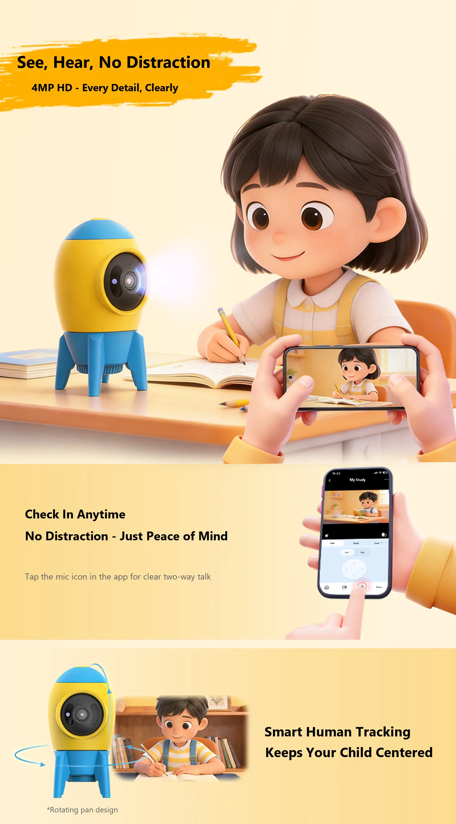 AB1-1 4 MP HD live view and two-way talk through the app