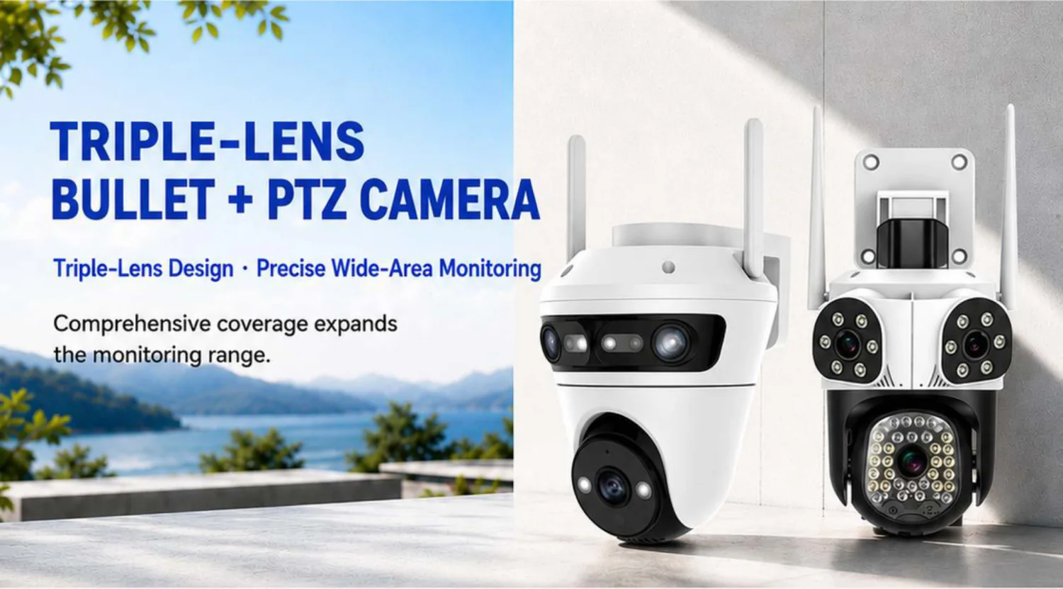 triple-lens bullet and PTZ camera — product overview