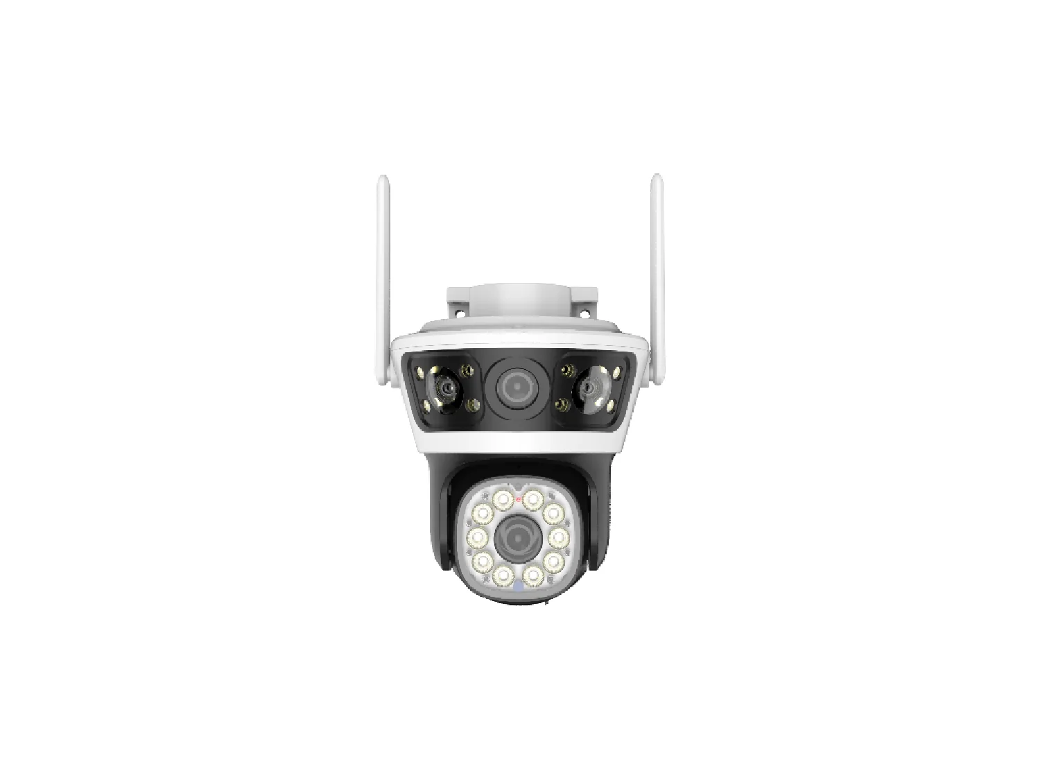 triple-lens bullet and PTZ camera — alternate housing in the same range