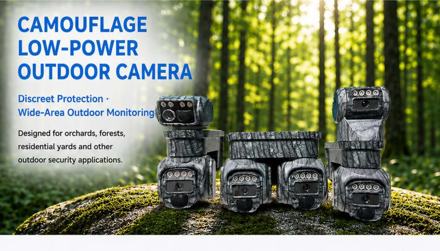camouflage low-power outdoor camera — product overview