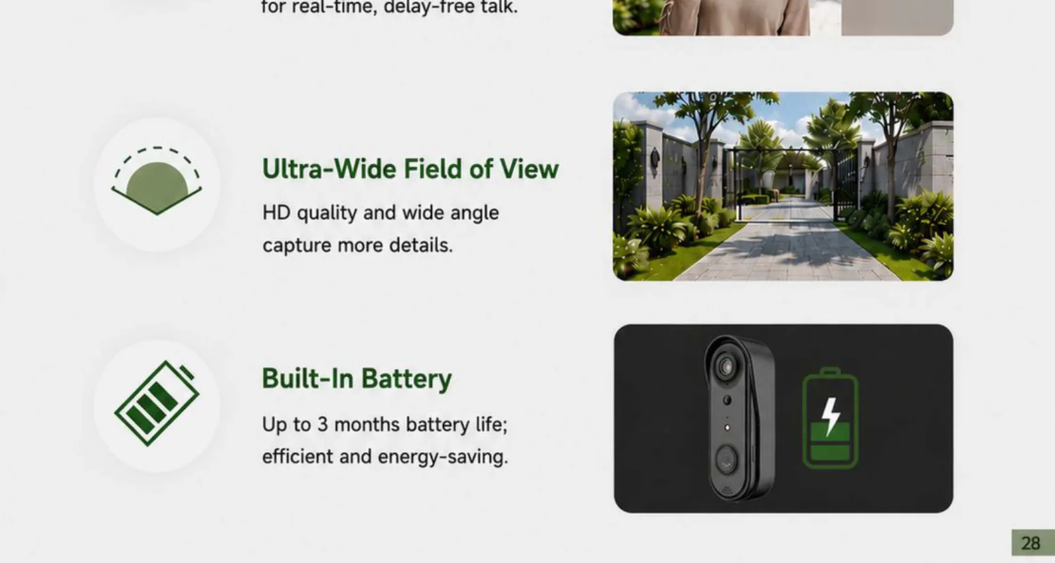 single-lens battery doorbell — key selling points and features