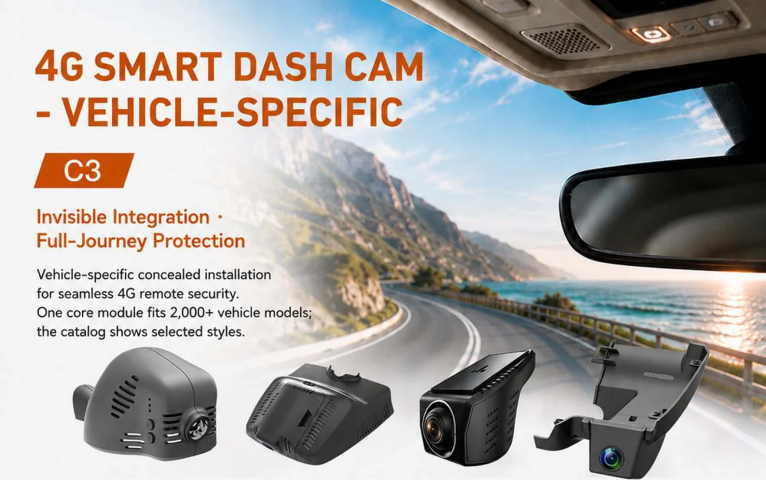 vehicle-specific 4G dash cam — product overview