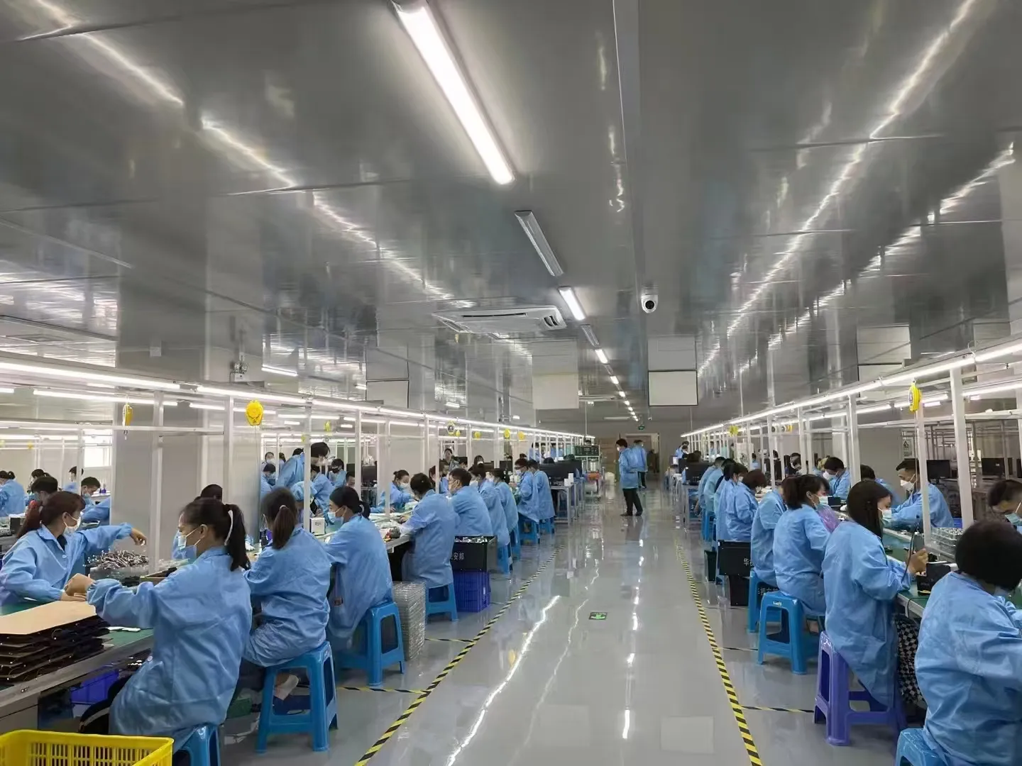 Clean-room production and inspection area at our partner factory