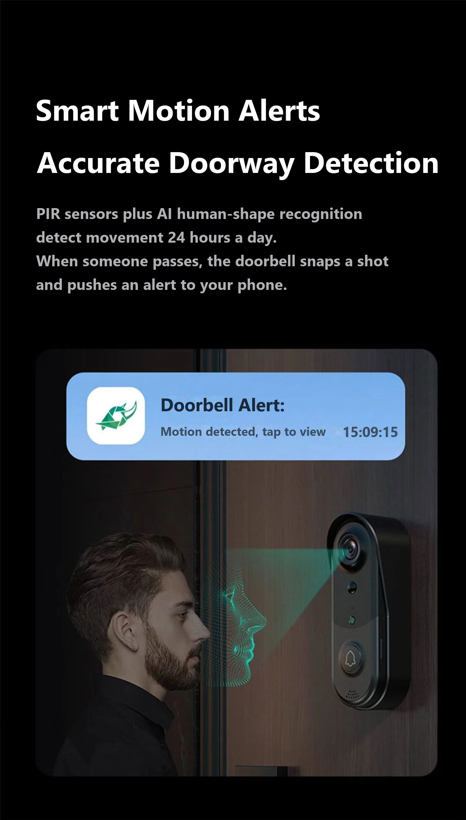 AI motion detection and doorway alerts