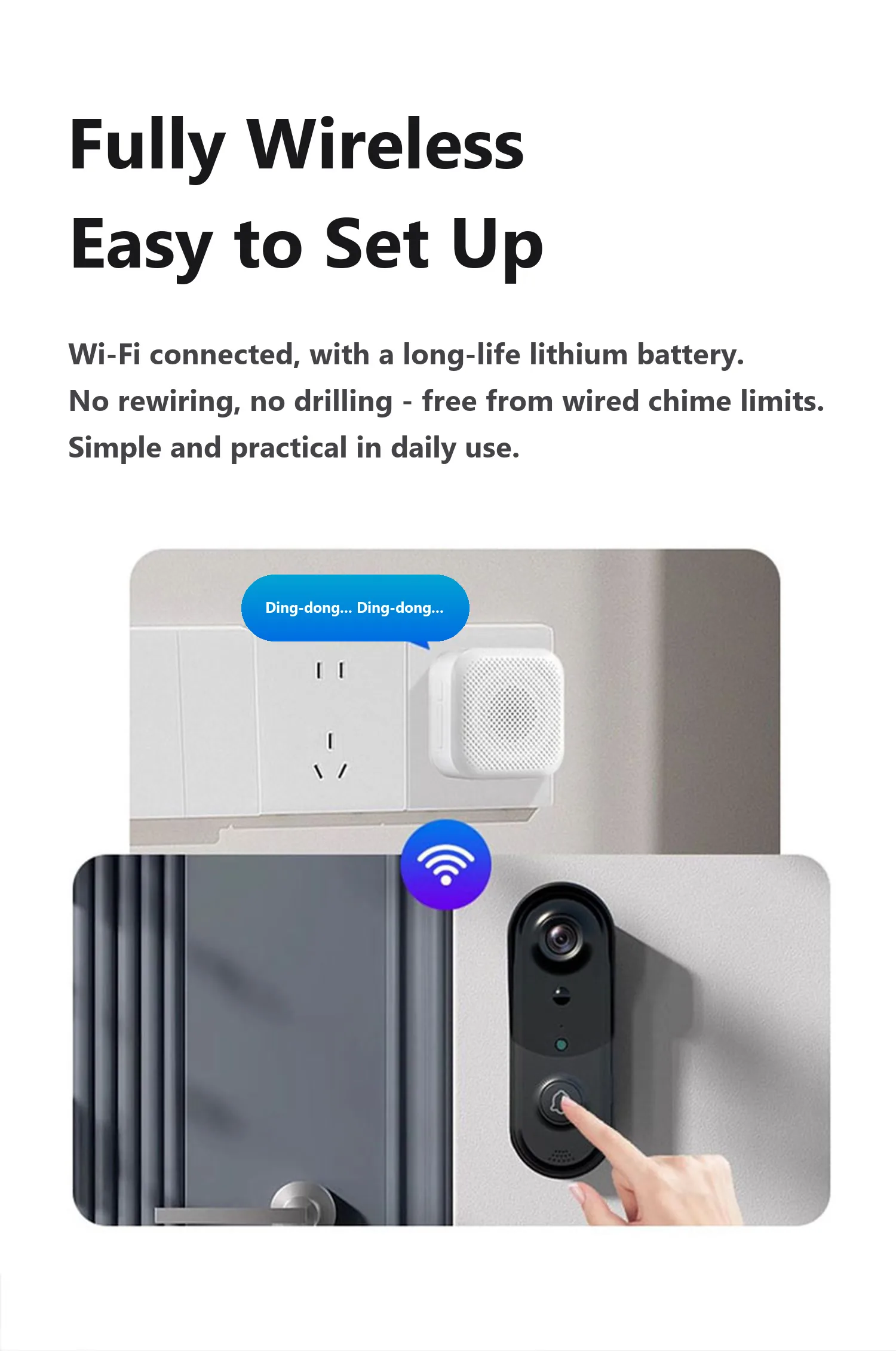Wireless setup of the J1 doorbell in the app