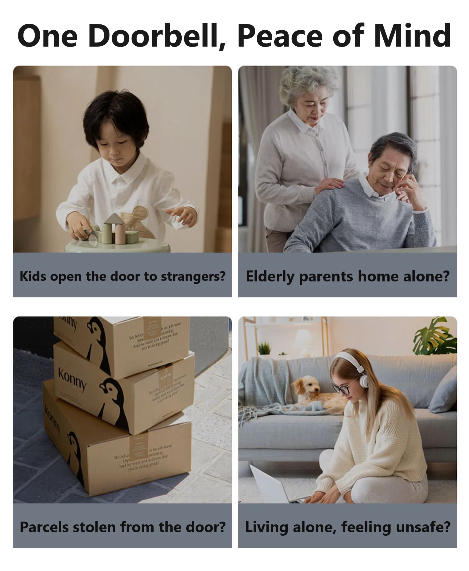 One doorbell, peace of mind: parcels, family, deliveries
