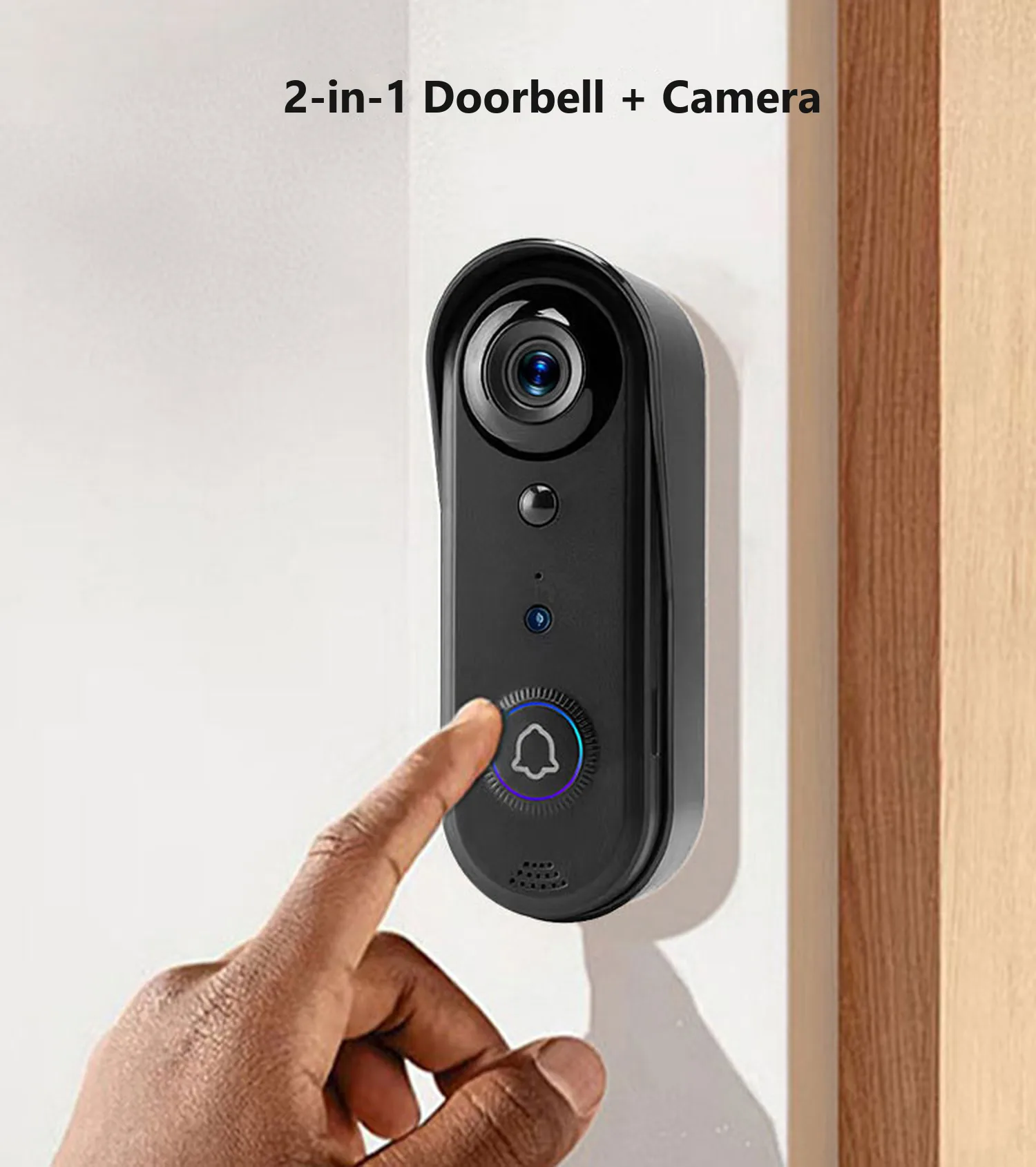 2-in-1 doorbell and camera on a front door