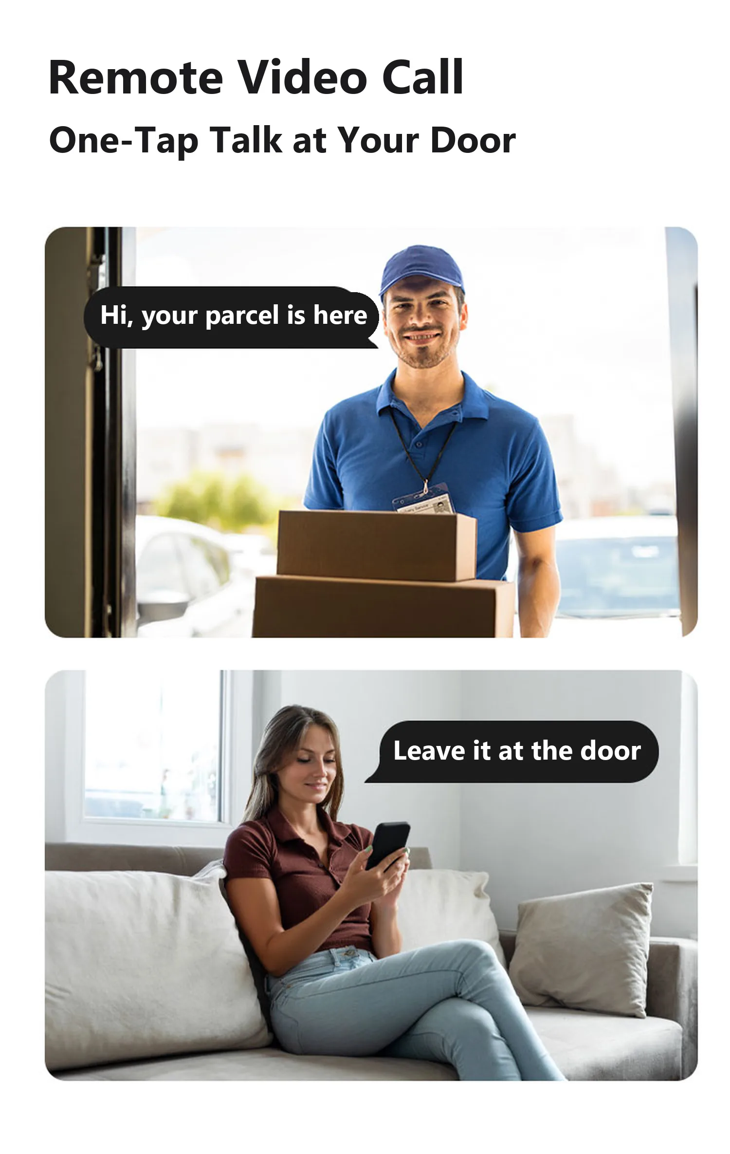 Remote video call with a visitor at the door