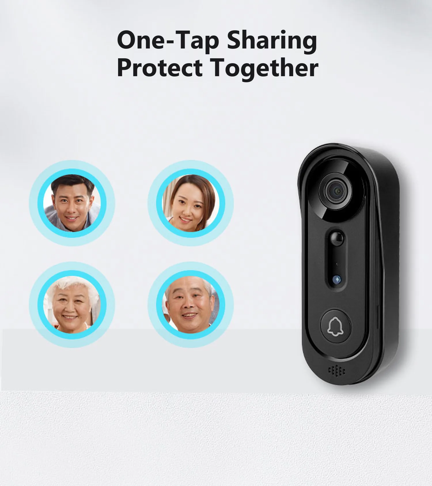 One-tap sharing so the family protects the door together