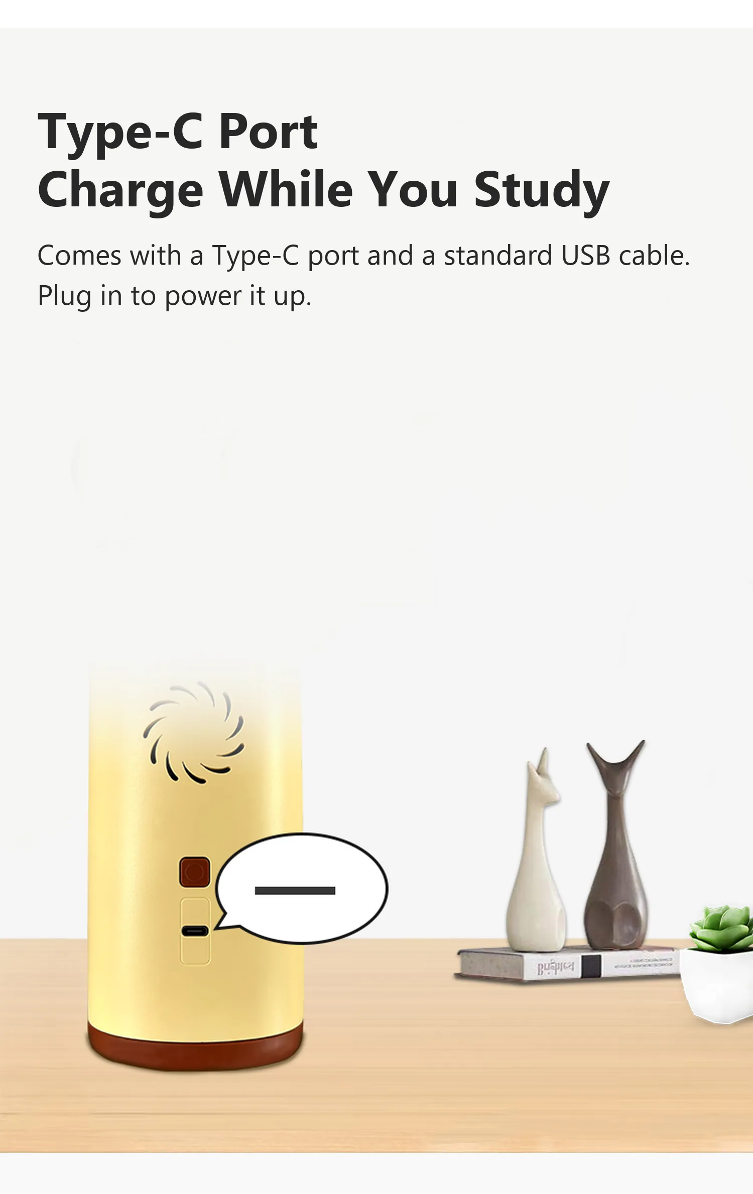 L1 USB Type-C port, charge while you study