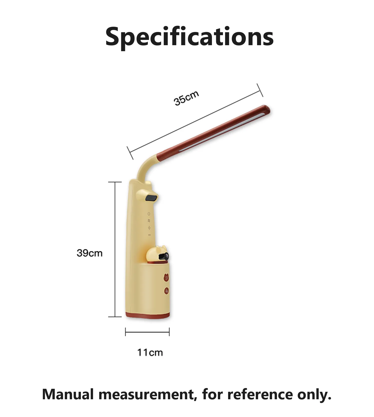 L1 dimensions: 35 cm light bar, 39 cm lamp height, 11 cm base