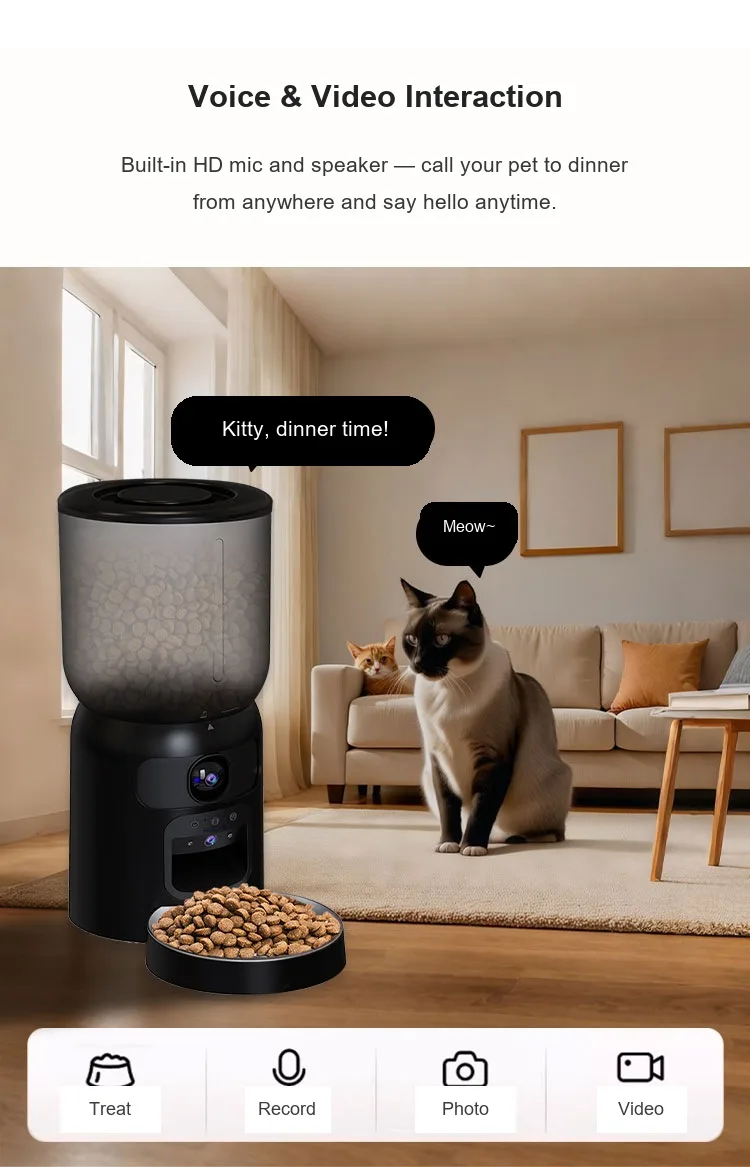 PF4 two-way audio lets you talk and listen to your pet remotely with voice interaction