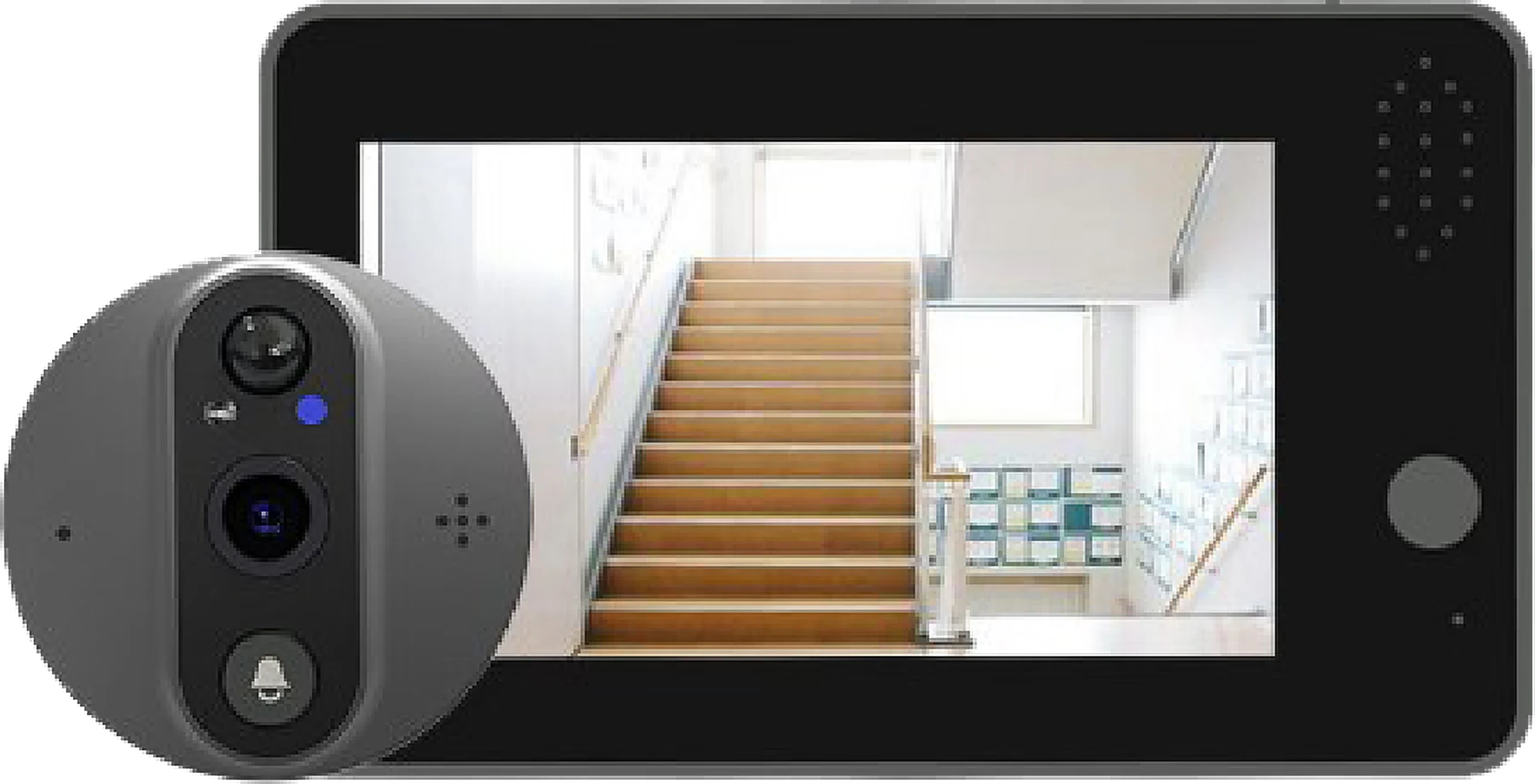 video door viewer, studio white background, front view