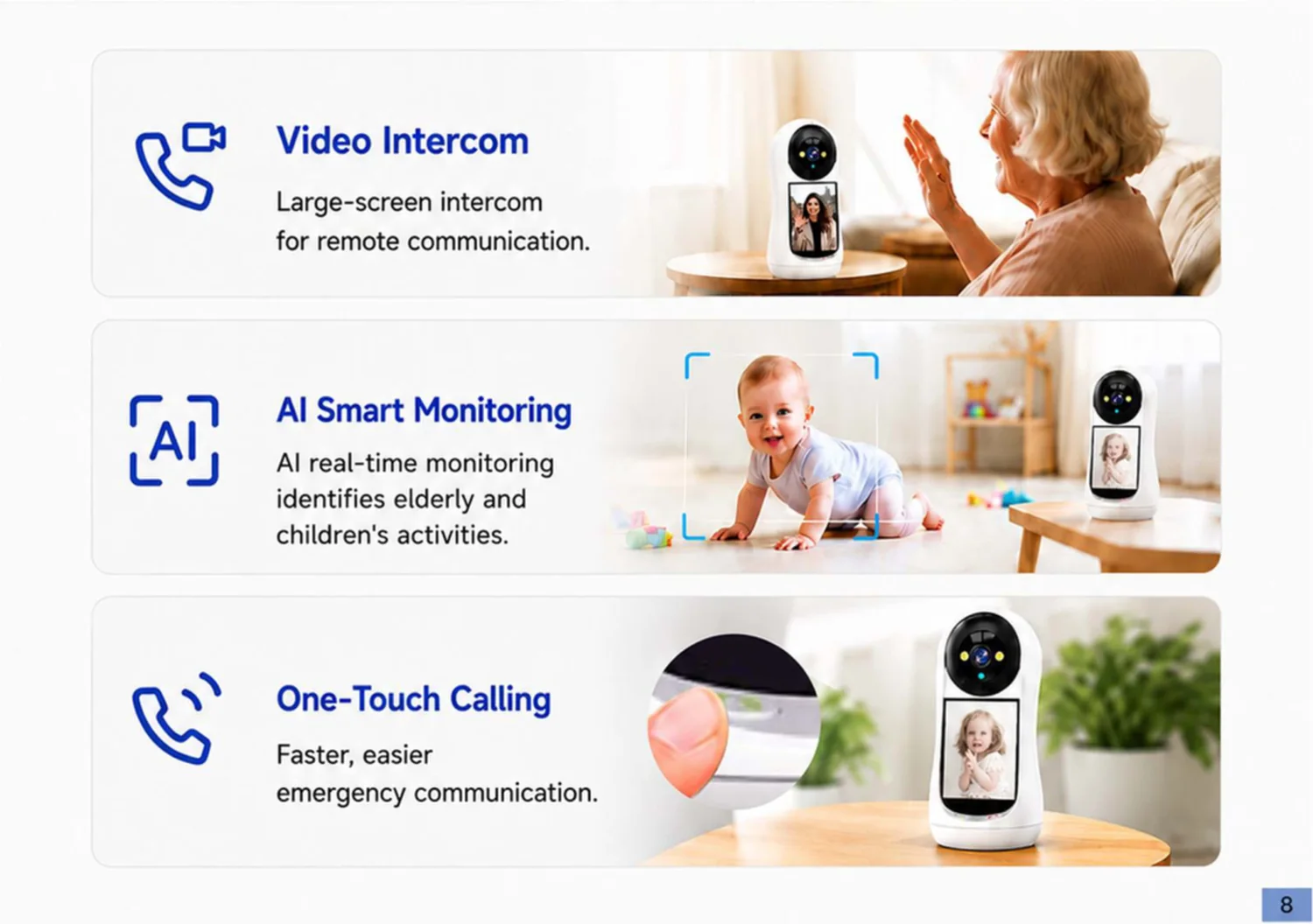 screen pan/tilt camera — key selling points and features