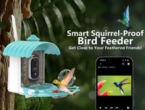 A20S-B1 bird feeder camera mounted on a tree, AI bird identification