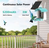 5200 mAh battery with 3 W solar panel
