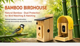 bamboo birdhouse camera — product overview
