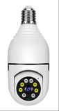 E27 bulb camera, studio white background, front view