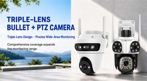 triple-lens bullet and PTZ camera — product overview