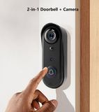 2-in-1 doorbell and camera on a front door