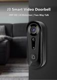 J3 smart video doorbell mounted beside a front door