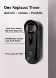 One unit replaces three: doorbell, camera and peephole