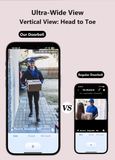 Ultra-wide vertical view: head to toe vs a regular doorbell