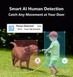 Smart AI human detection catches movement at the door