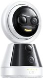 quad-lens pan/tilt camera, studio white background, front view